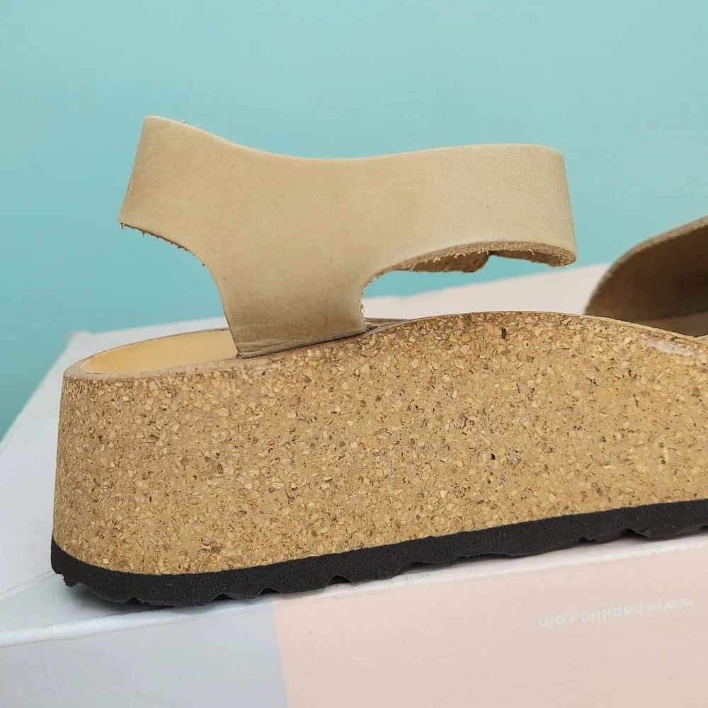 Birkenstock Papillio Glenda Sandcastle Tan Chunky Sandals Big Girls Size 5N NWT